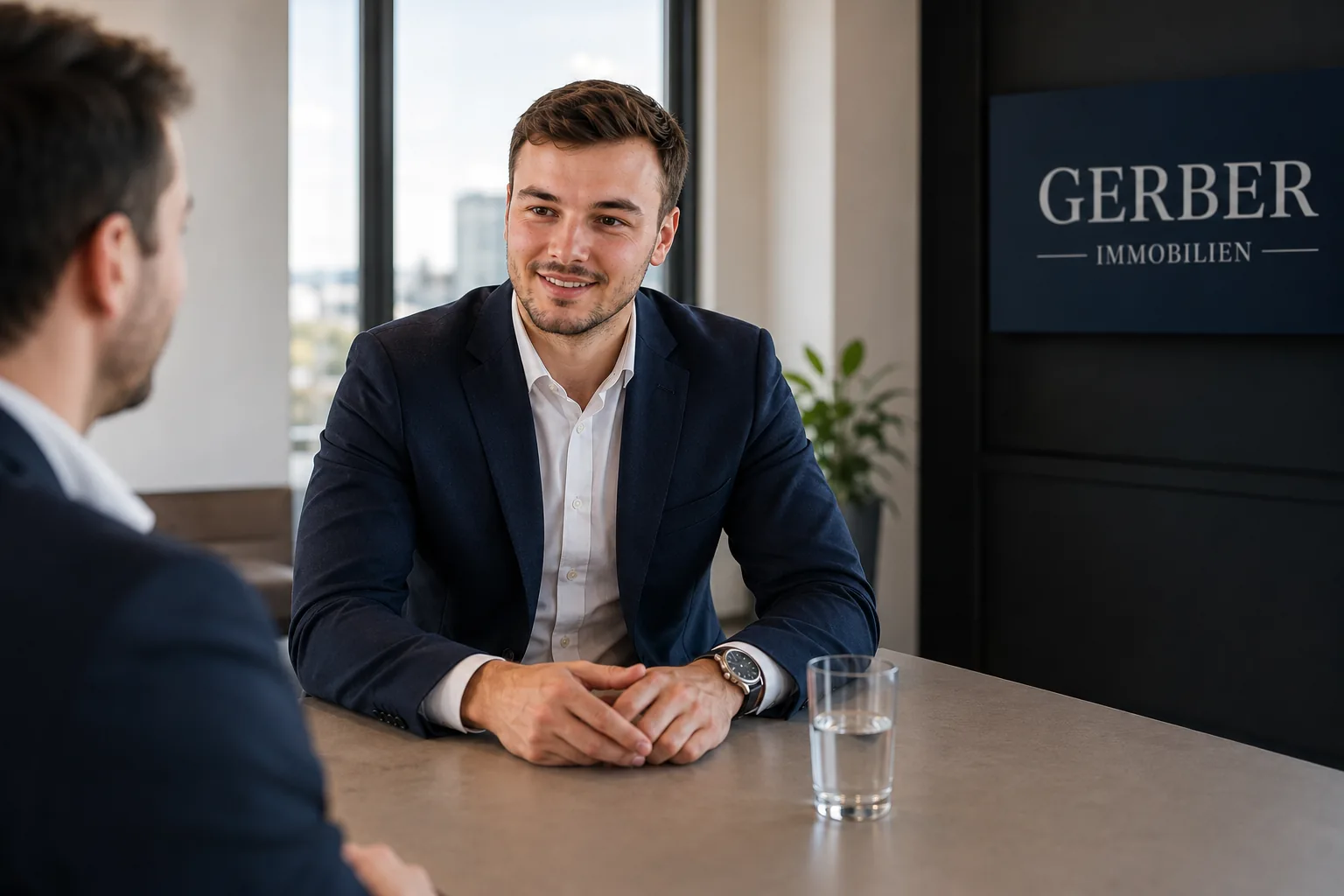 Laurens Gerber im Beratungsgespräch mit Immobilieneigentümer in Essen